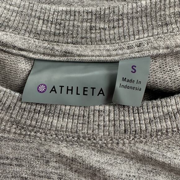 Athleta Criss Cross Pullover Sweatshirt Top Light Gray Stretchy Modal 489051 - Picture 3 of 7